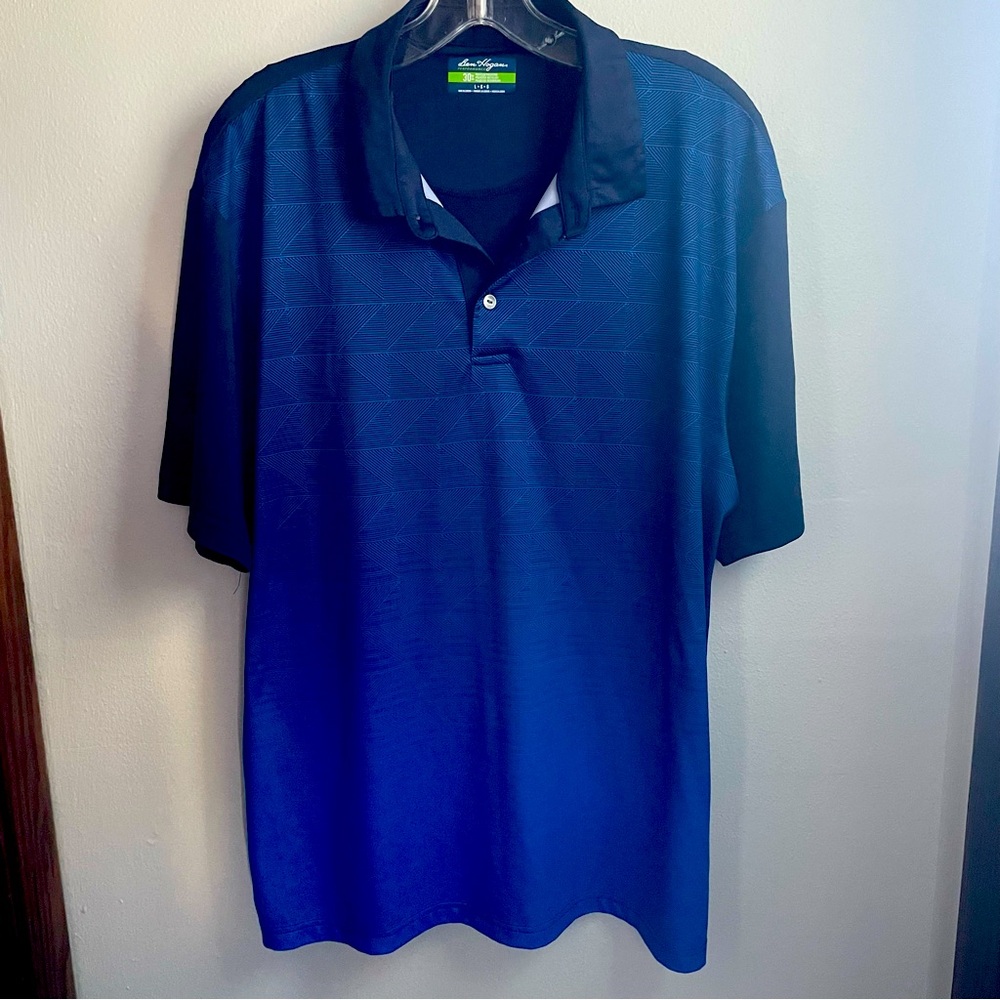 PGA Tour Ben Hogan men’s performance golf shirt. Size L. Blues and black color.